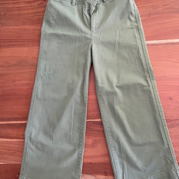 GAP Green High Rise Wide Leg Crop Jeans Size 8 - Picture 2 of 6